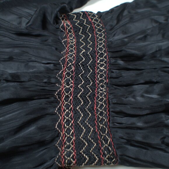 Ulla Johnson Odette Smocked Silk Midnight Dress - Picture 6 of 11